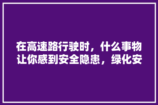 在高速路行驶时，什么事物让你感到安全隐患，绿化安全类问题有哪些方面。
