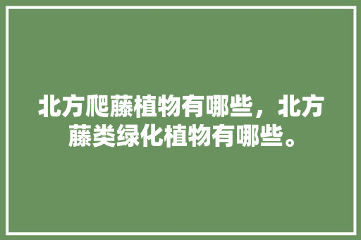 北方爬藤植物有哪些，北方藤类绿化植物有哪些。
