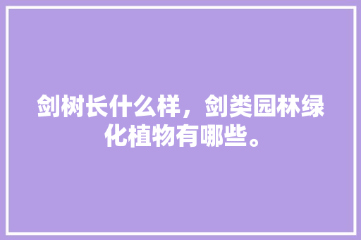 剑树长什么样，剑类园林绿化植物有哪些。