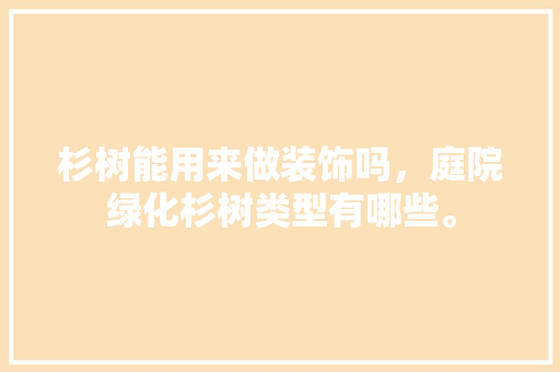 杉树能用来做装饰吗，庭院绿化杉树类型有哪些。