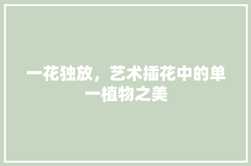 一花独放,艺术插花中的单一植物之美 花卉百科 一花独放,艺术插花中的单一植物之美 花卉百科