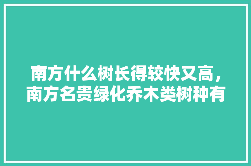 南方什么树长得较快又高，南方名贵绿化乔木类树种有哪些。