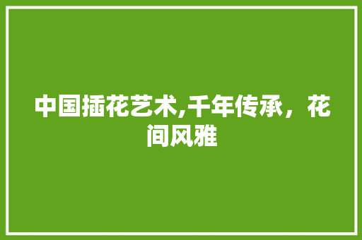 中国插花艺术,千年传承，花间风雅 种子类