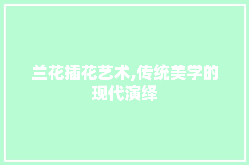 兰花插花艺术,传统美学的现代演绎