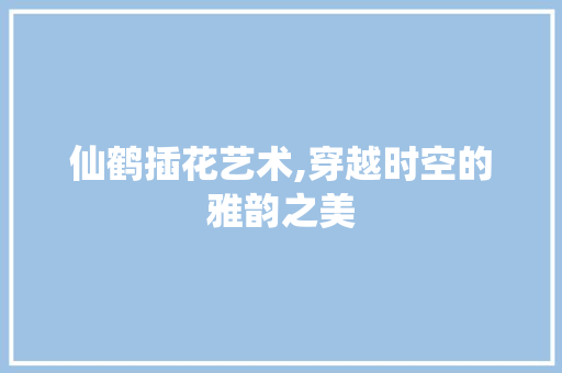 仙鹤插花艺术,穿越时空的雅韵之美