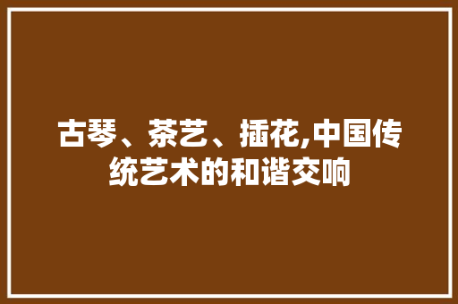 古琴、茶艺、插花,中国传统艺术的和谐交响