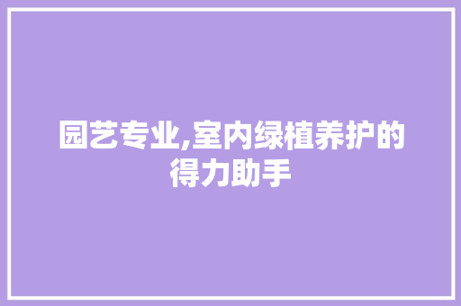 园艺专业,室内绿植养护的得力助手