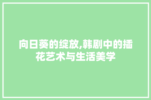 向日葵的绽放,韩剧中的插花艺术与生活美学