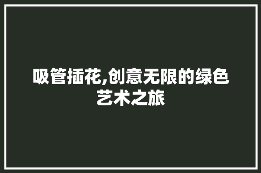 吸管插花,创意无限的绿色艺术之旅