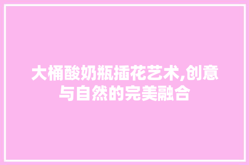 大桶酸奶瓶插花艺术,创意与自然的完美融合