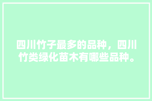 四川竹子最多的品种，四川竹类绿化苗木有哪些品种。