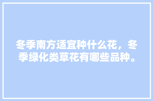 冬季南方适宜种什么花，冬季绿化类草花有哪些品种。
