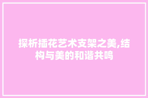 探析插花艺术支架之美,结构与美的和谐共鸣