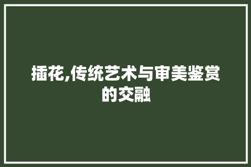 插花,传统艺术与审美鉴赏的交融