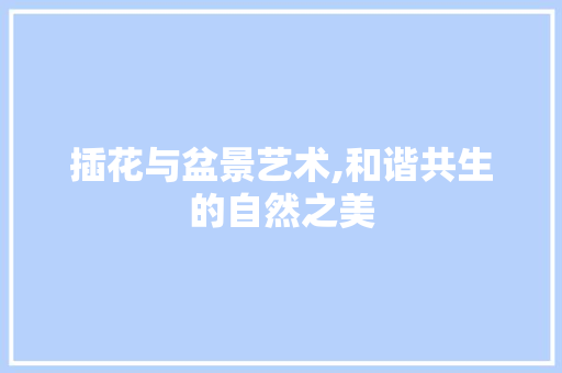 插花与盆景艺术,和谐共生的自然之美