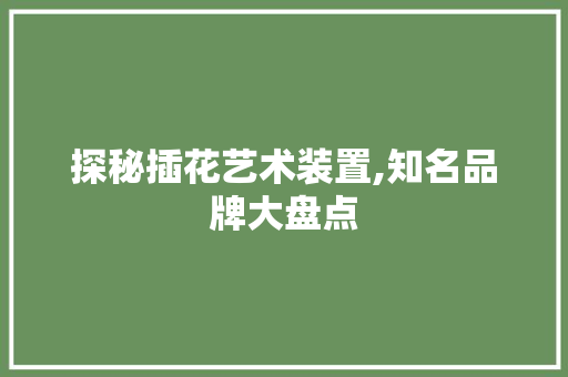 探秘插花艺术装置,知名品牌大盘点