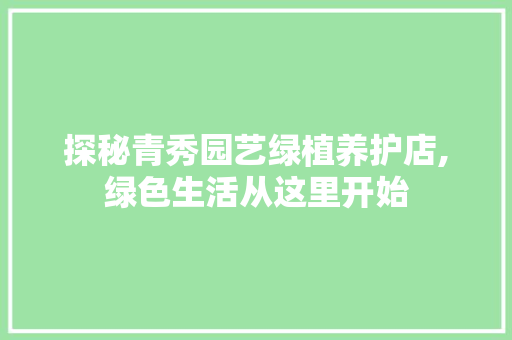 探秘青秀园艺绿植养护店,绿色生活从这里开始 果苗类