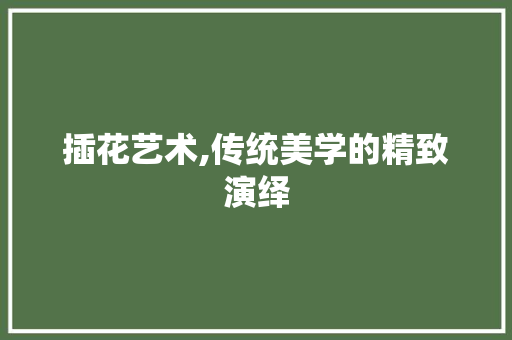 插花艺术,传统美学的精致演绎