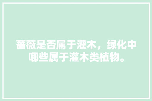蔷薇是否属于灌木，绿化中哪些属于灌木类植物。