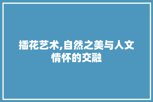 插花艺术,自然之美与人文情怀的交融 花木行情