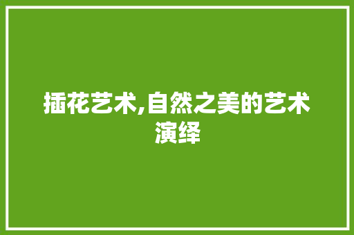 插花艺术,自然之美的艺术演绎