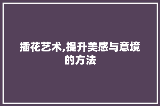 插花艺术,提升美感与意境的方法 种子类