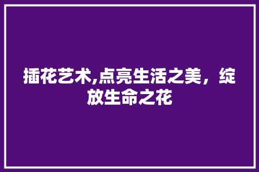 插花艺术,点亮生活之美，绽放生命之花