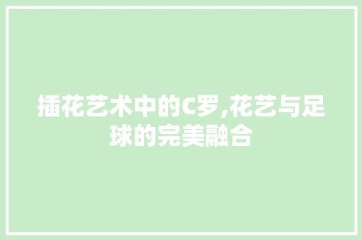 插花艺术中的C罗,花艺与足球的完美融合