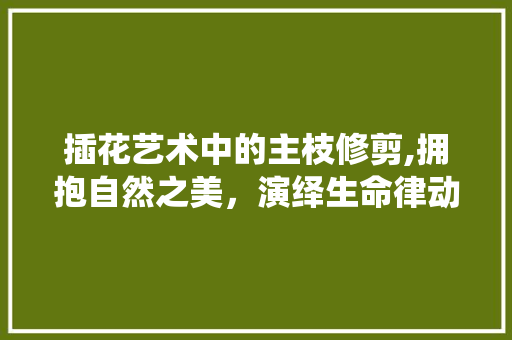 插花艺术中的主枝修剪,拥抱自然之美，演绎生命律动