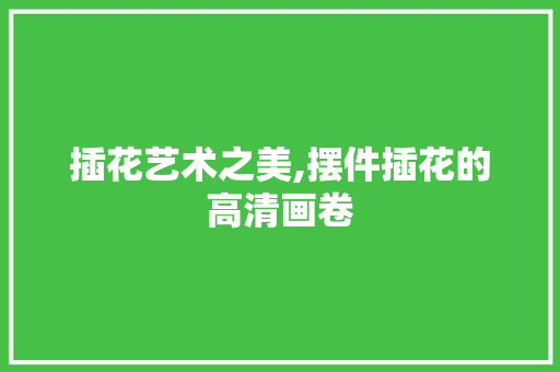 插花艺术之美,摆件插花的高清画卷