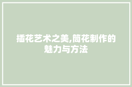 插花艺术之美,筒花制作的魅力与方法