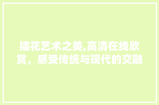插花艺术之美,高清在线欣赏，感受传统与现代的交融 造型技术