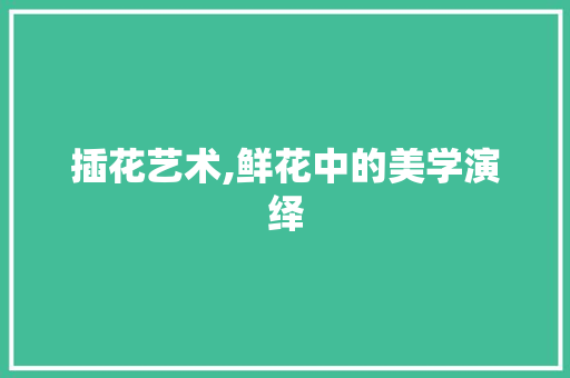 插花艺术,鲜花中的美学演绎