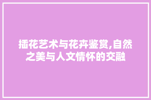 插花艺术与花卉鉴赏,自然之美与人文情怀的交融 苗木百科