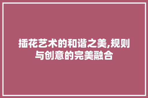 插花艺术的和谐之美,规则与创意的完美融合