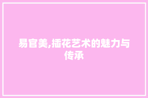 易官美,插花艺术的魅力与传承 果苗类 易官美,插花艺术的魅力与传承 果苗类