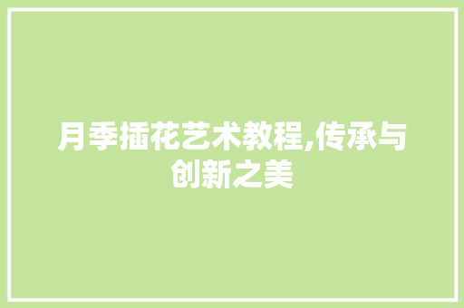 月季插花艺术教程,传承与创新之美