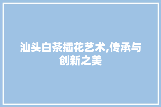 汕头白茶插花艺术,传承与创新之美