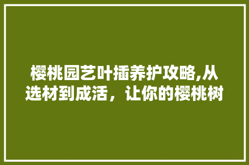 樱桃园艺叶插养护攻略,从选材到成活，让你的樱桃树茁壮成长
