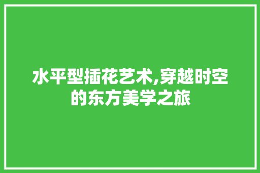 水平型插花艺术,穿越时空的东方美学之旅 种子类