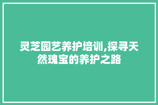 灵芝园艺养护培训,探寻天然瑰宝的养护之路