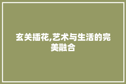 玄关插花,艺术与生活的完美融合 苗木百科