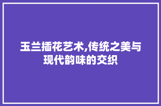 玉兰插花艺术,传统之美与现代韵味的交织
