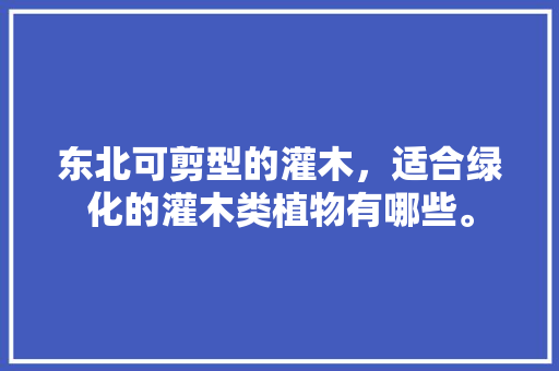 东北可剪型的灌木，适合绿化的灌木类植物有哪些。  第1张 东北可剪型的灌木，适合绿化的灌木类植物有哪些。 绿化类