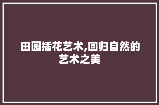 田园插花艺术,回归自然的艺术之美 种子类