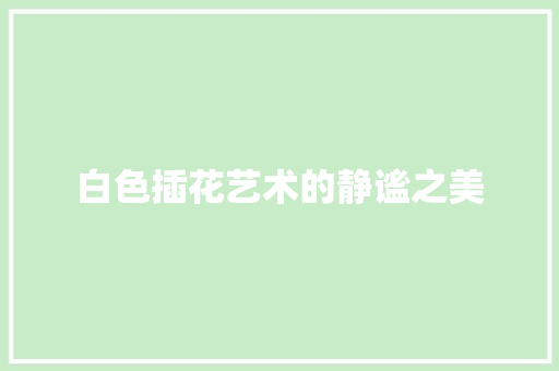 白色插花艺术的静谧之美