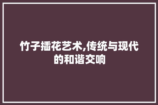 竹子插花艺术,传统与现代的和谐交响
