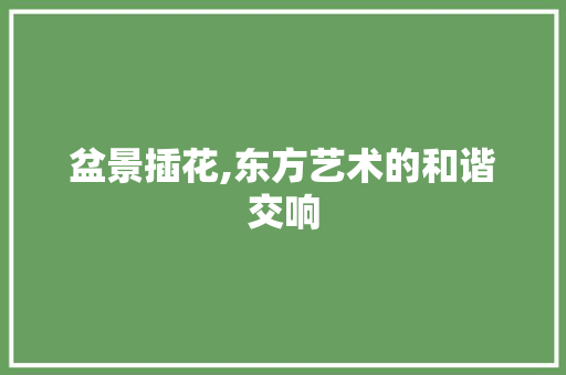 盆景插花,东方艺术的和谐交响 苗木百科