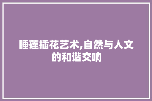 睡莲插花艺术,自然与人文的和谐交响