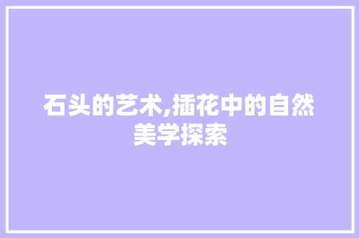 石头的艺术,插花中的自然美学探索
